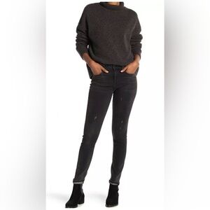 VINCE Women’s Size 26 FIVE‎ POCKETS DISTRESSED SKINNY STRETCH JEAN VINTAGE BLACK